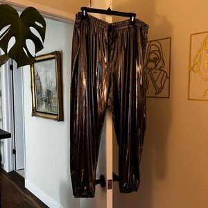 GAP Shiny Metallic Black Women's Joggers